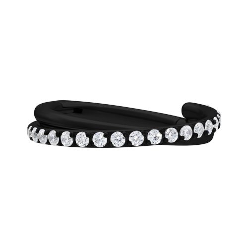 Schwarzer Titan Clicker mit klaren Kristallen, 1,2 mm Stärke, 8,0 mm Innendurchmesser