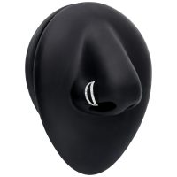 Doppelreihiger Kristall Clicker in Silber an schwarzem Modelkopf