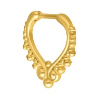Goldener Septum Clicker aus Chirurgenstahl 316L auf weißem Hintergrund