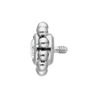 Silberfarbener Titan Kristall Blume Aufsatz mit 2.5 mm Kugelgröße