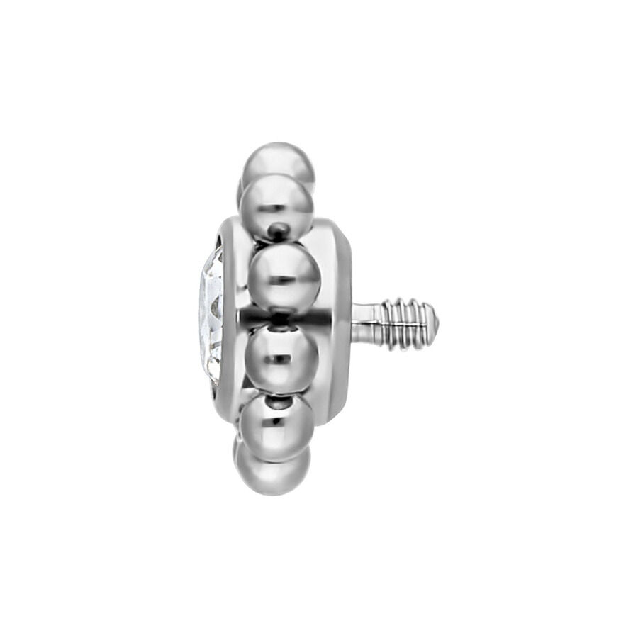 Silberfarbener Titan Kristall Blume Aufsatz mit 2.5 mm Kugelgröße