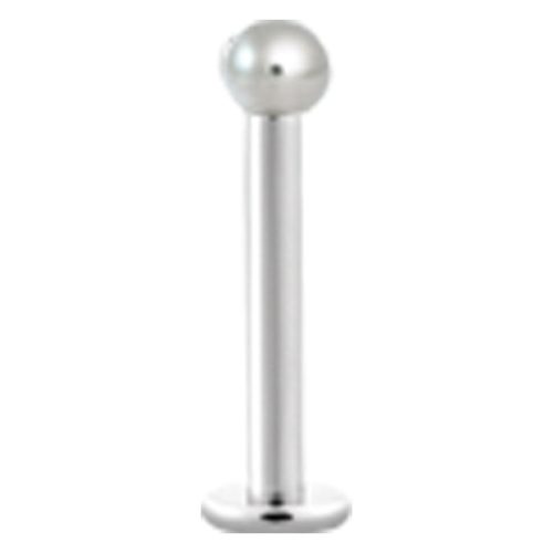 Silbernes Titan Labret mit Innengewinde, Stärke 1,2 mm, Länge 9,0 mm, Kugel 2,5 mm