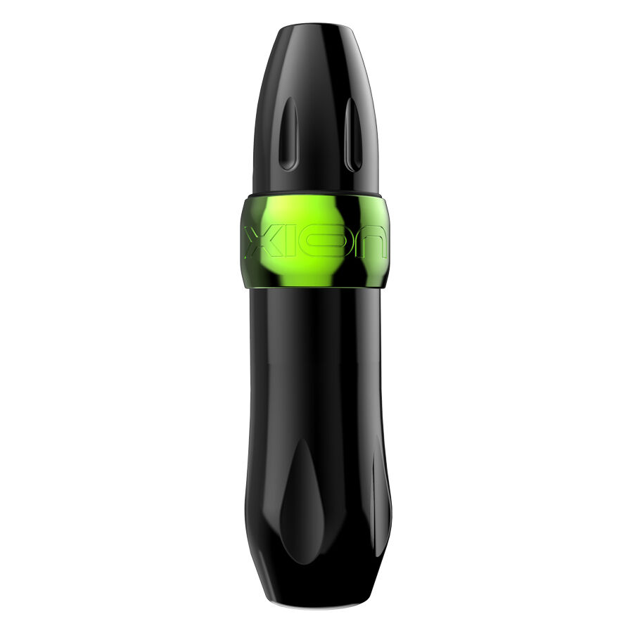 Schwarzes Xion Pen Kryptonite mit hellgrünem Ring auf weißem Hintergrund