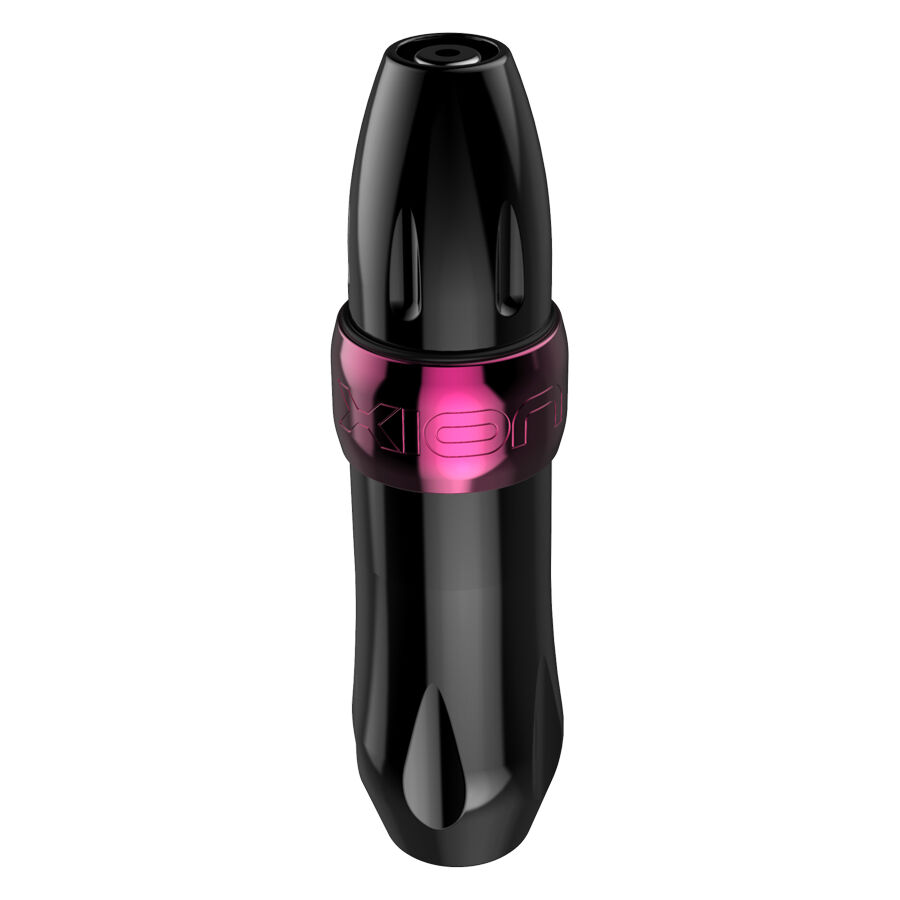 Pinkfarbener Xion Pen Tattoomaschine auf weißem Hintergrund