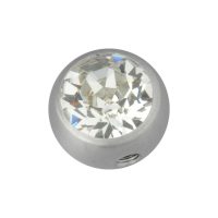 Silberner Piercing-Aufsatz mit klarem Kristall, 8 mm Kugel