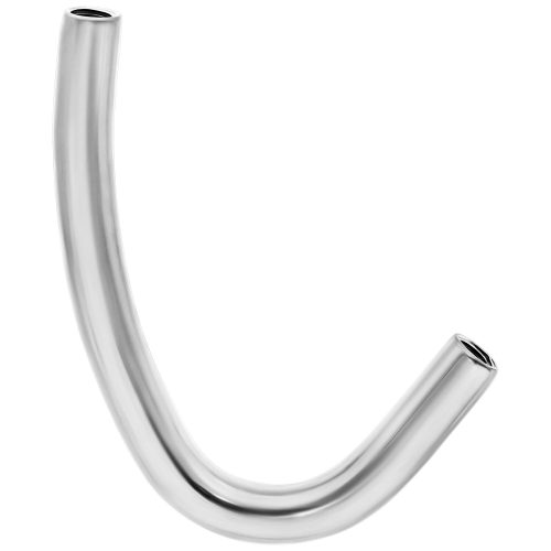 Silberner Titan-J-Curve mit Innengewinde auf weißem Hintergrund