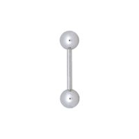 Silbernes Titan Barbell Piercing mit zwei Kugeln auf weißem Hintergrund