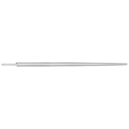 Silberner gerader Einführstift aus Titan, 1,2 mm Stärke, 38,0 mm Länge, auf weißem Hintergrund