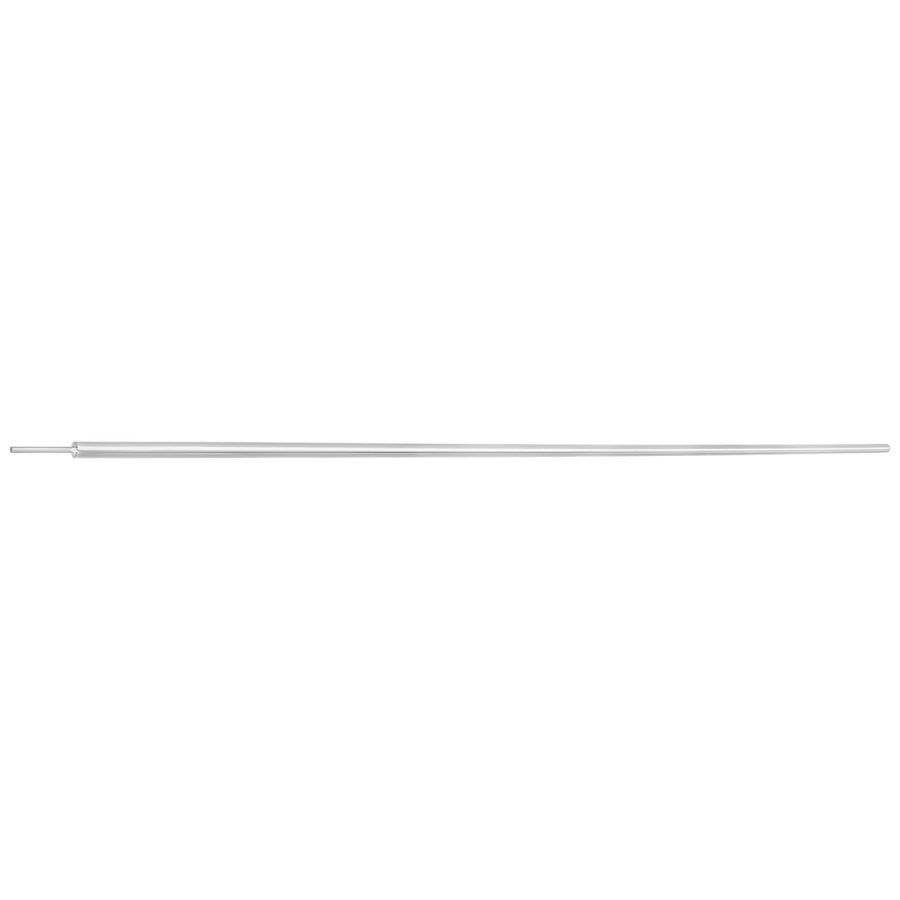 Silberner gerader konischer Einsteckstift aus Titan, 66,0 mm lang, auf weißem Hintergrund