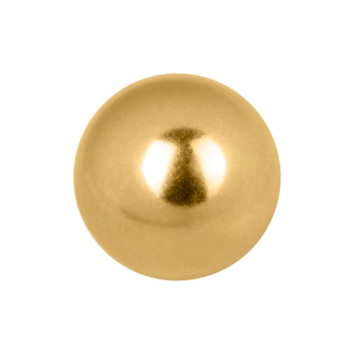 Goldener Kugelaufsatz aus Titan auf weißem Hintergrund