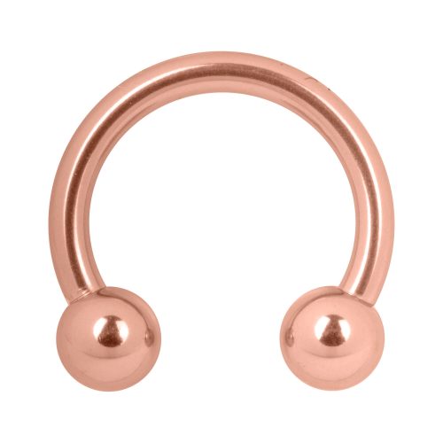 Roségold Circular Barbell mit 7 mm Innendurchmesser auf weißem Hintergrund