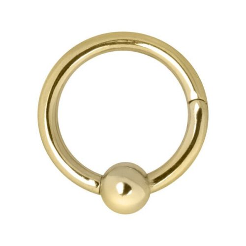 Goldener Ball Closure Ring Clicker aus Chirurgenstahl, 7mm Innendurchmesser, auf weißem Hintergrund