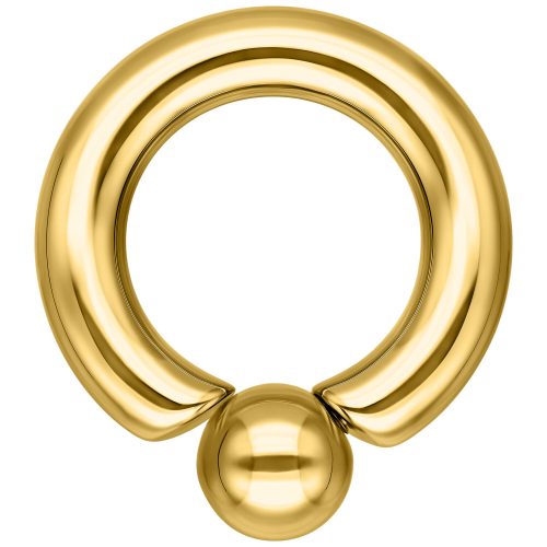 Goldener Schraubring mit 12.0 mm Kugel auf weißem Hintergrund