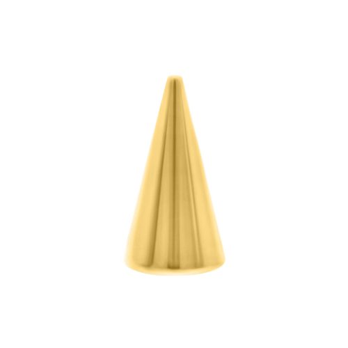 Goldener Kegel-Aufsatz aus Chirurgenstahl auf weißem Hintergrund