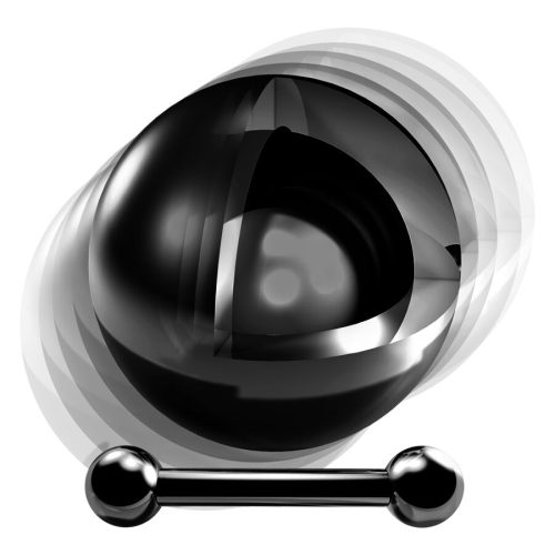 Schwarzes Barbell Piercing aus Titan mit Kugel auf weißem Hintergrund