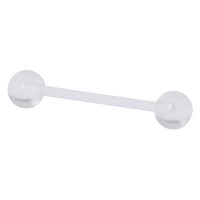 Transparenter Barbell mit zwei Kugeln aus PTFE auf weißem Hintergrund