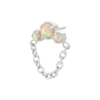 Weißgoldener Opal Aufsatz mit zwei Opalsteinen und Kettenanhang auf weißem Hintergrund
