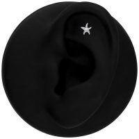 Schwarzes Ohrmodell mit silbernem Seestern-Piercingaufsatz
