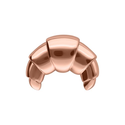 Roségoldener Croissant-förmiger Aufsatz auf weißem Hintergrund