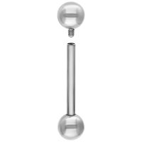 Silbernes Barbell mit abnehmbarer Kugel auf weißem Hintergrund