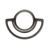 Schwarzer metallischer Dual Ring Clicker auf weißem Hintergrund