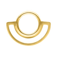 Goldener Dual Ring Clicker vor weißem Hintergrund