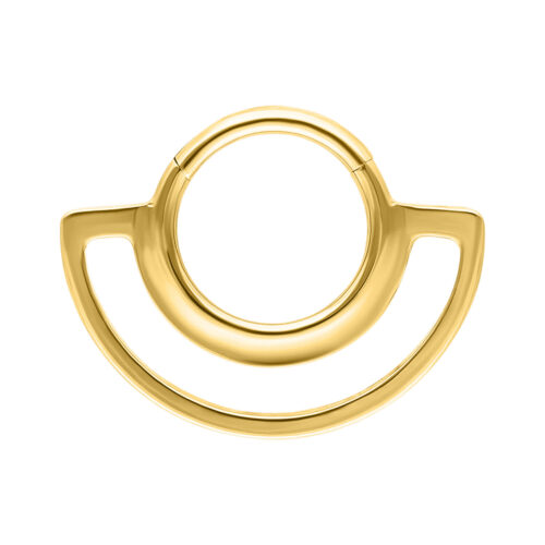 Goldener Dual Ring Clicker vor weißem Hintergrund