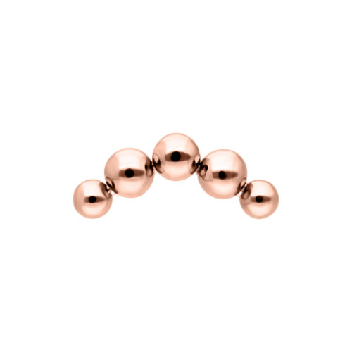 Roségoldener, gebogener Bubble Aufsatz aus Titan auf weißem Hintergrund